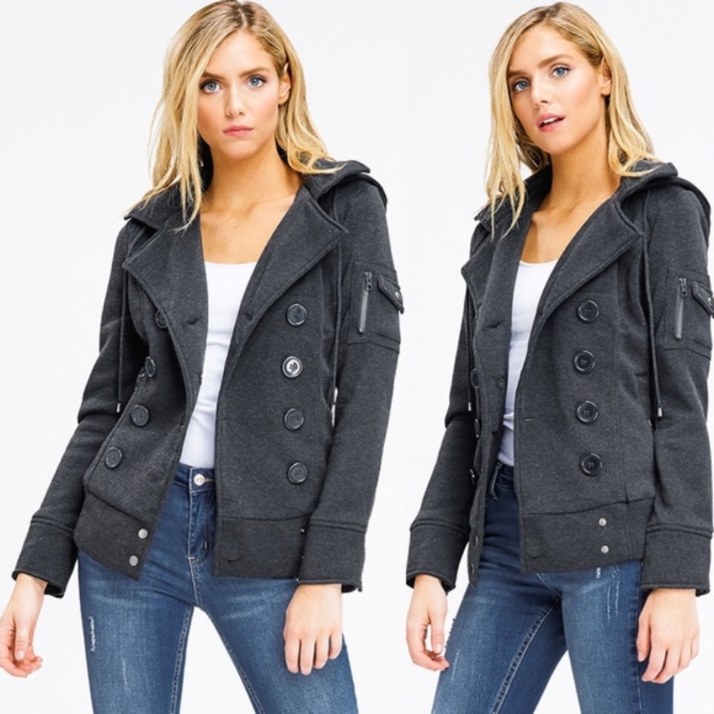 Cotton Grey Hooded Jacket